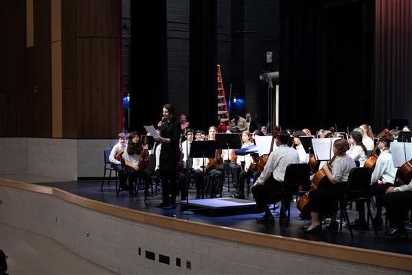 Students performing at the 2023-2024 All County Orchestra Concert